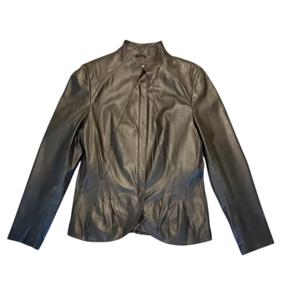 Tahari Jackets & Blazers - Tahari Olive Green Women's Leather Jacket Size Large MSRP $348